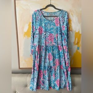 XL Lilly Pulitzer long sleeve tiered dress